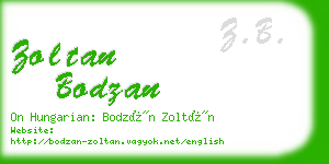 zoltan bodzan business card